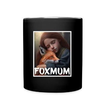 Fuchs Fuchsmama Fuchsliebe Natur Wald Mädchen - Tasse einfarbig - Schwarz - Vorne