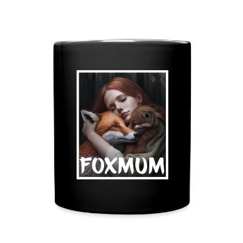 Fuchs Fuchsmama Fuchsliebe Natur Wald Mädchen - Tasse einfarbig - Schwarz - Vorne