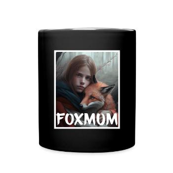 Fuchs Fuchsmama Fuchsliebe Natur Wald Mädchen - Tasse einfarbig - Schwarz - Vorne