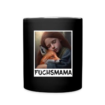 Fuchs Fuchsmama Fuchsliebe Natur Wald Mädchen - Tasse einfarbig - Schwarz - Vorne
