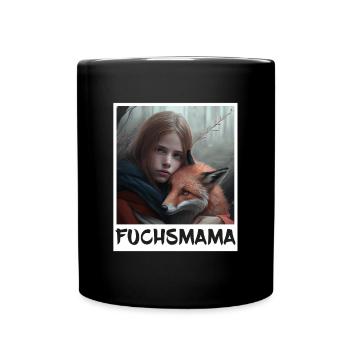 Fuchs Fuchsmama Fuchsliebe Natur Wald Mädchen - Tasse einfarbig - Schwarz - Vorne