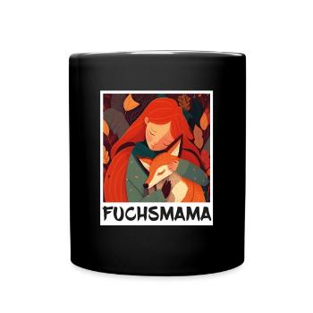 Fuchs Fuchsmama Fuchsliebe Natur Wald Mädchen - Tasse einfarbig - Schwarz - Vorne