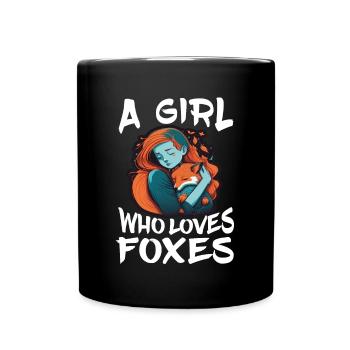 Fuchs Fuchsmama Fuchsliebe Natur Wald Mädchen - Tasse einfarbig - Schwarz - Vorne
