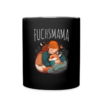 Fuchs Fuchsmama Fuchsliebe Natur Wald Mädchen - Tasse einfarbig - Schwarz - Vorne