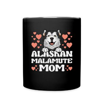 Alaskan Malamute Dog - Full Colour Mug - black - Front
