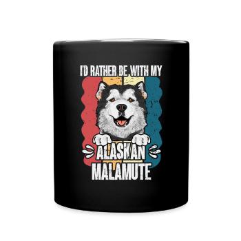Alaskan Malamute Hund - Tasse einfarbig - Schwarz - Vorne