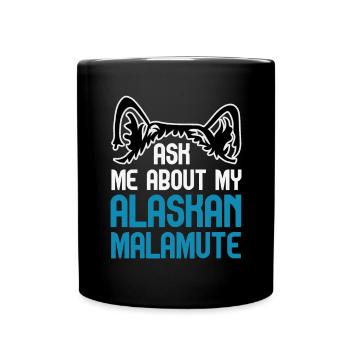Alaskan Malamute Hund - Tasse einfarbig - Schwarz - Vorne