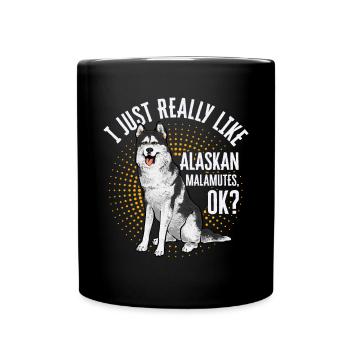 Alaskan Malamute Hund - Tasse einfarbig - Schwarz - Vorne