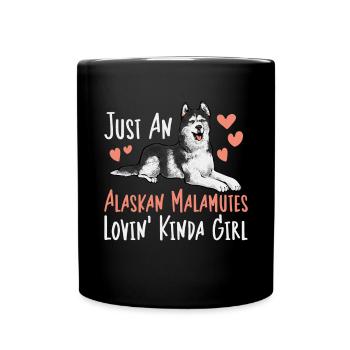Alaskan Malamute Hund - Tasse einfarbig - Schwarz - Vorne