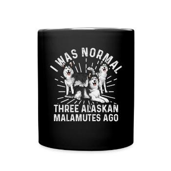 Alaskan Malamute Hund - Tasse einfarbig - Schwarz - Vorne
