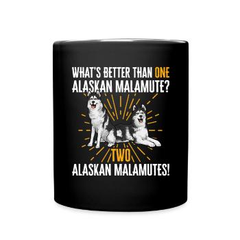 Alaskan Malamute Hund - Tasse einfarbig - Schwarz - Vorne