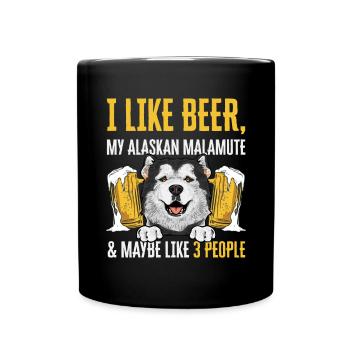Alaskan Malamute Hund - Tasse einfarbig - Schwarz - Vorne