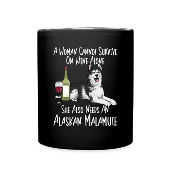 Alaskan Malamute Hund - Tasse einfarbig - Schwarz - Vorne