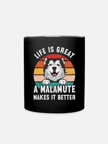 Alaskan Malamute Hund - Tasse einfarbig - Schwarz