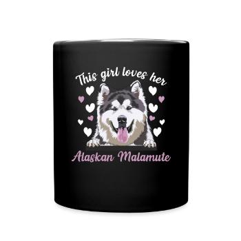 Alaskan Malamute Hund - Tasse einfarbig - Schwarz - Vorne