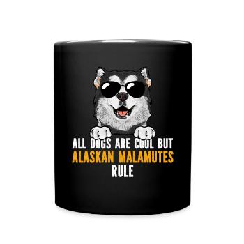 Alaskan Malamute Hund - Tasse einfarbig - Schwarz - Vorne