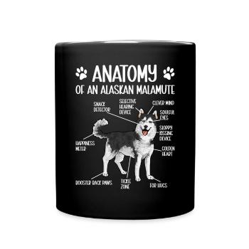 Alaskan Malamute Hund - Tasse einfarbig - Schwarz - Vorne