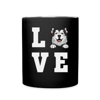 Alaskan Malamute Hund - Tasse einfarbig - Schwarz - Vorne