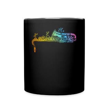 Saxophone Player Stick Figure Saxophone Saxophonis - Tasse einfarbig - Schwarz - Vorne