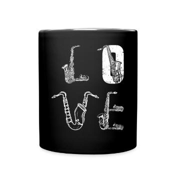 Saxophone Player Saxophonist Saxophone LOVE - Full Colour Mug - black - Front