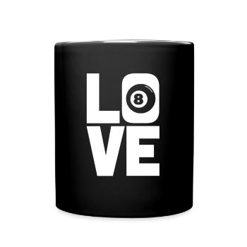 Liebe Billard - Tasse einfarbig - Schwarz - Vorne