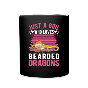 Bearded Dragon Girl Bearded Dragon - Full Colour Mug - black - Front