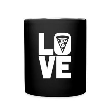 Liebe Pizza Fast Food - Tasse einfarbig - Schwarz - Vorne