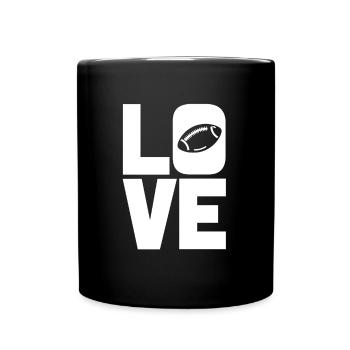 J’adore le football américain et le rugby - Mug uni - noir - Devant