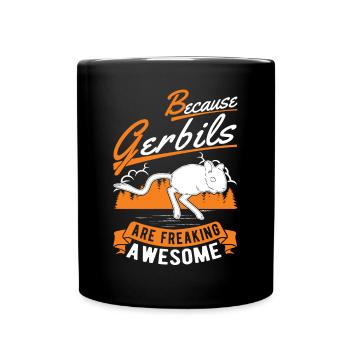 Parce que les gerbilles sont des gerbilles géniales - Mug uni - noir - Devant