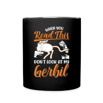 Gerbille Cadeau Rat de course mongol Gerbille - Mug uni - noir - Devant