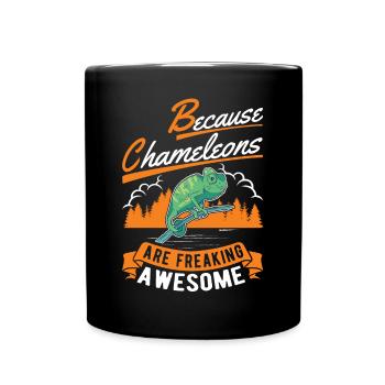 Parce que les caméléons sont des Chamäleon vraiment géniaux - Mug uni - noir - Devant