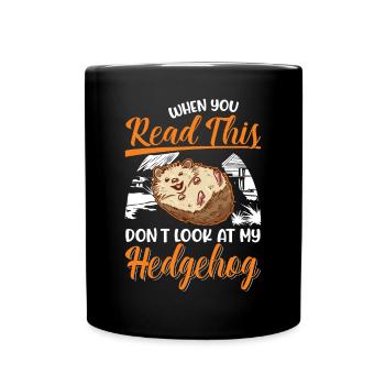 Hedgehog Gift Stacheligel - Full Colour Mug - black - Front