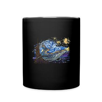 Baleine à bosse Van Gogh design pour l’observation des baleines - Mug uni - noir - Devant