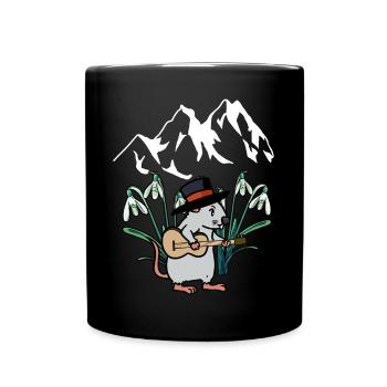 Alpen Tirol Musique Folklorique Souris Guitare Autriche - Mug uni - noir - Devant