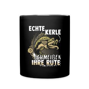 Angeln Fishing Fisher Angelrute Karpfen Rute Fisch - Tasse einfarbig - Schwarz - Vorne