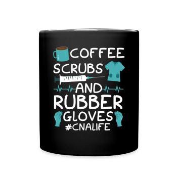 Kaffeepeelings und Gummihandschuhe CNA Life Nursing - Tasse einfarbig - Schwarz - Vorne