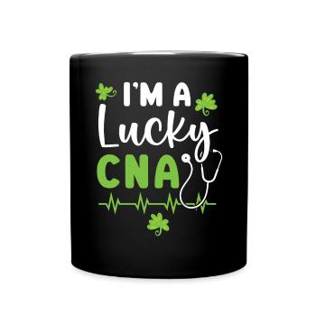 Lucky CNA zertifizierte Pflegehelferin - Tasse einfarbig - Schwarz - Vorne