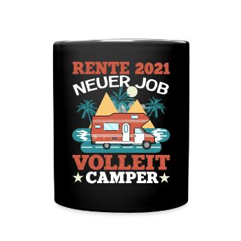 Ruhestand 2021 Rente Camper Wohnwagen - Tasse einfarbig - Schwarz - Vorne