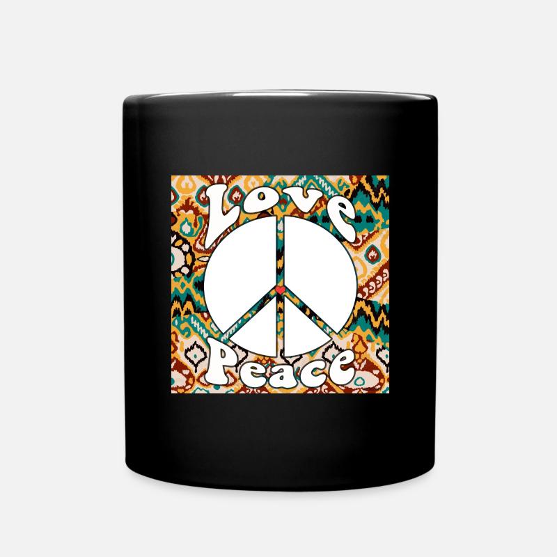 Hippie Gift Acidhead Flowerpower Hippi Hippy - Full Colour Mug - black