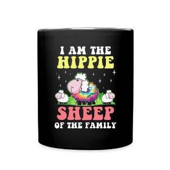 Hippie Peace Groovy Flowerpower Boho Woodstock - Tasse einfarbig - Schwarz - Vorne