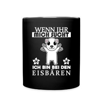 Eisbär Polarbär Bär - Tasse einfarbig - Schwarz - Vorne