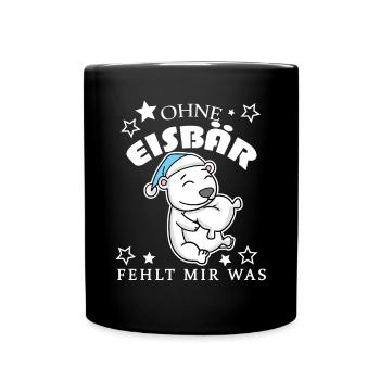 Eisbär - Tasse einfarbig - Schwarz - Vorne