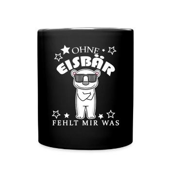 Eisbär Polarbär Bär - Tasse einfarbig - Schwarz - Vorne