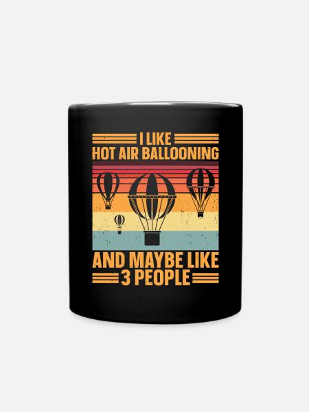 Heißluftballon Fahren - Tasse einfarbig - Schwarz