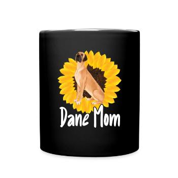 Great Dane Mom Sunflower Dane Lovers - Full Colour Mug - black - Front