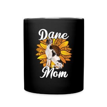 Great Dane Mom Sunflower Dane Lovers - Full Colour Mug - black - Front