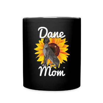 Great Dane Mom Sunflower Dane Lovers - Full Colour Mug - black - Front
