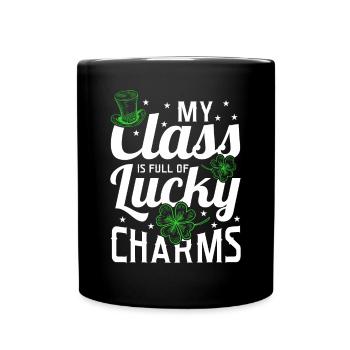 My Class is full of lucky charms St Paddy's Day - Full Colour Mug - black - Front