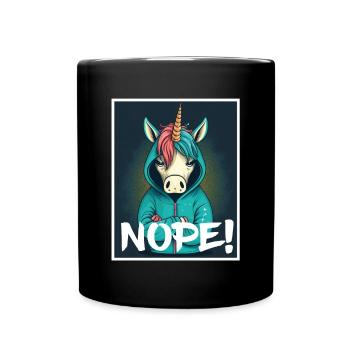 Nope morning grouch licorne collègue sarcasme - Mug uni - noir - Devant