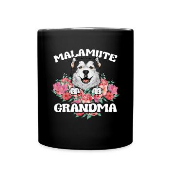 Alaskan Malamute Hund - Tasse einfarbig - Schwarz - Vorne